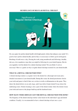 Significance of Regular Dental Checkup