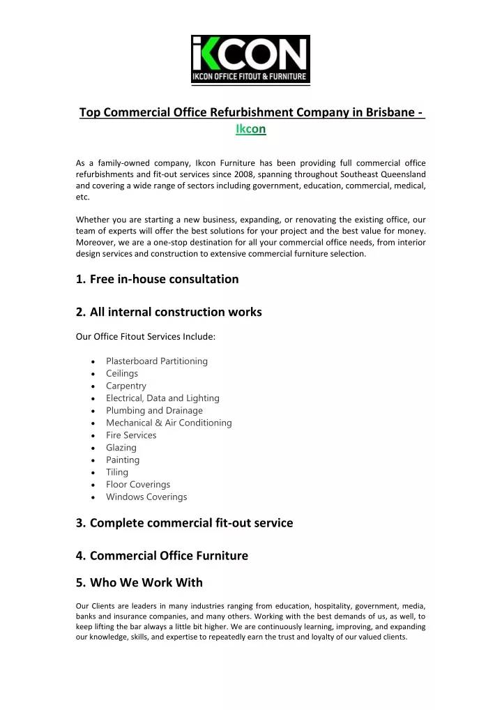 top commercial office refurbishment company