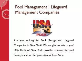 Pool Management | Lifeguard Management Companies