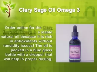 Clary Sage Seed Oil Omega 3