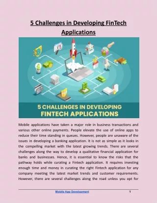 5 challenges in developing fintech applications