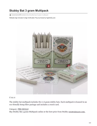 stubby bat 3 gram multipack