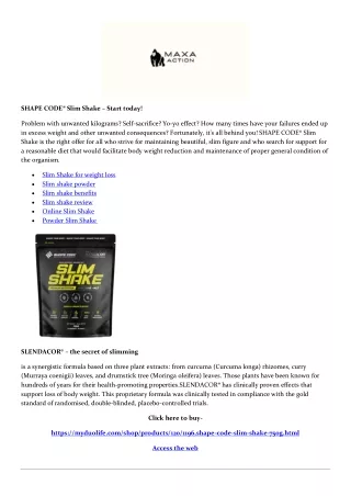 shape code slim shake start today