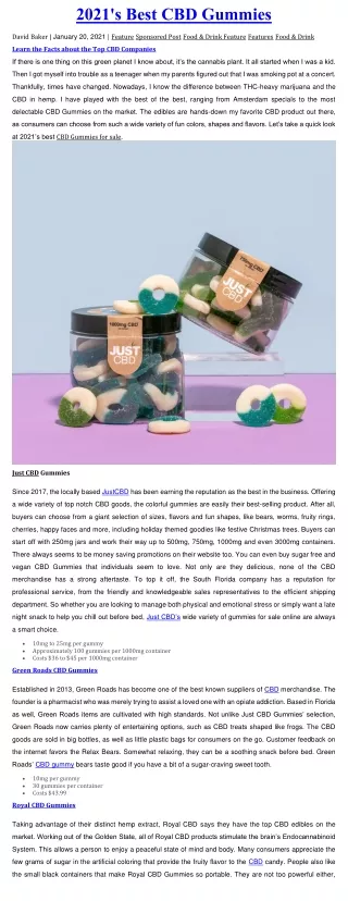 2021 s best cbd gummies