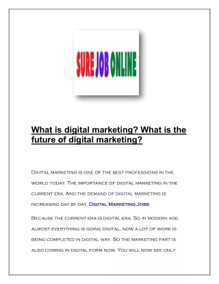 Digital Marketing Jobs Work From Home - Sure Job Online