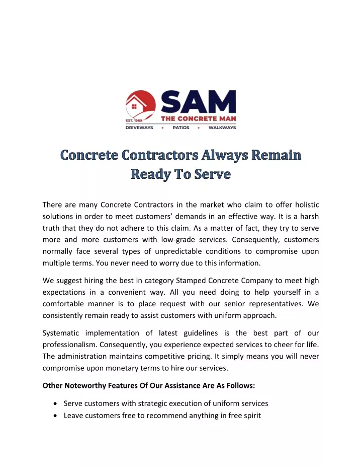 there are many concrete contractors in the market