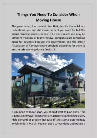 things you need to consider when moving house