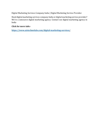 Digital Marketing Services Company India | Digital Marketing Service Provider