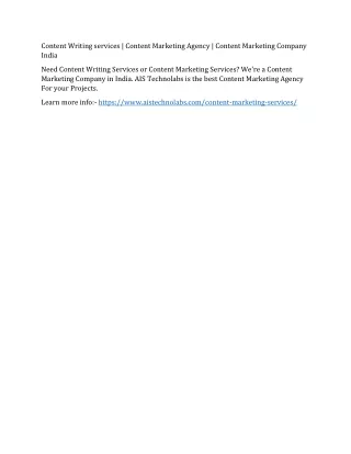 Content Writing services | Content Marketing Agency | Content Marketing Company India
