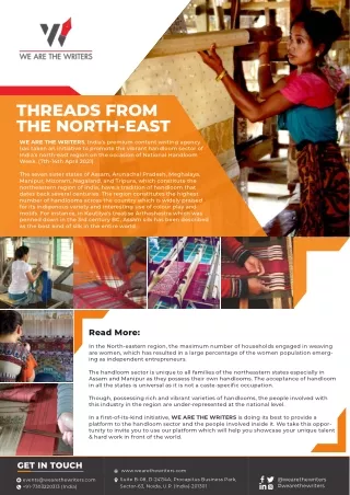 National Handloom Week-Threads from the North-East | WATW