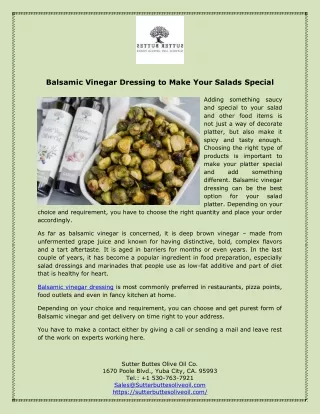 balsamic vinegar dressing to make your salads