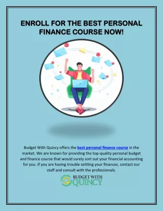 Enroll for the Best Personal Finance Course Now!