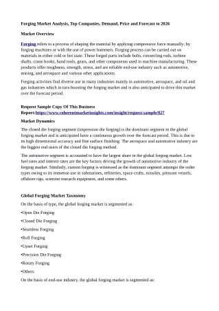 forging market analysis top companies demand