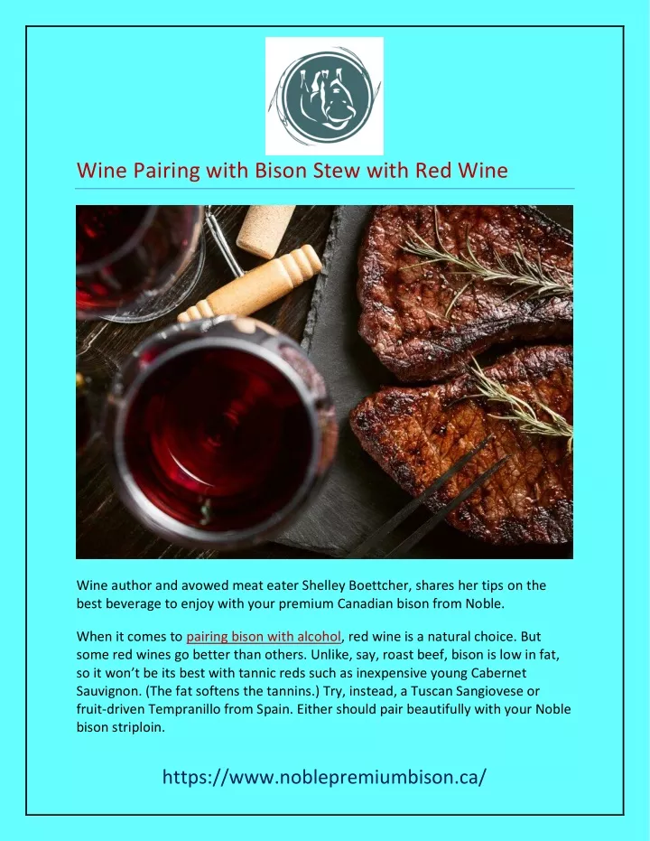 wine pairing with bison stew with red wine