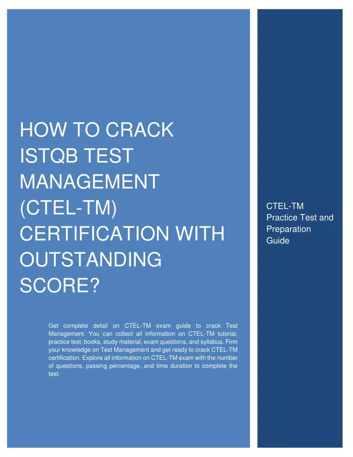 how to crack istqb test management ctel