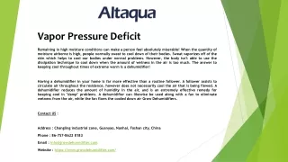 vapor pressure deficit