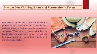 Buy the Best Clothing Shoes and Accessories in Dallas