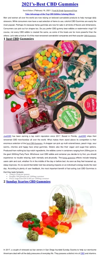 2021 s best cbd gummies
