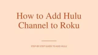 how to add hulu channel to roku