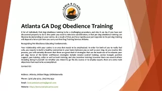atlanta ga dog obedience training