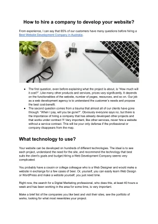 How to hire a company to develop your website