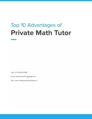 top 10 advantages of private math tutor