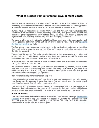 What to Expect from a Personal Development Coach
