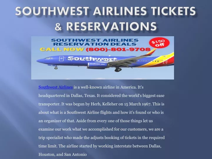 southwest airlines tickets reservations