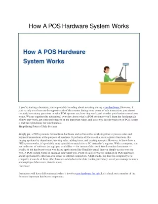 how a pos hardware system works