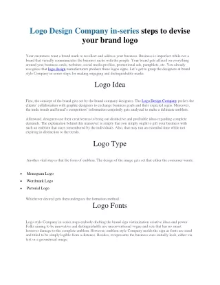 logo design company in series steps to devise