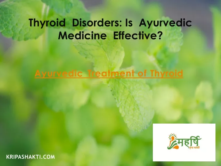 thyroid disorders is ayurvedic medicine effective