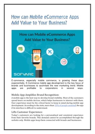 e commerce especially mobile commerce is growing
