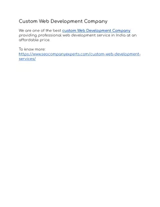 custom web development company
