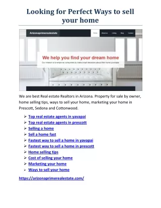 looking for perfect ways to sell your home