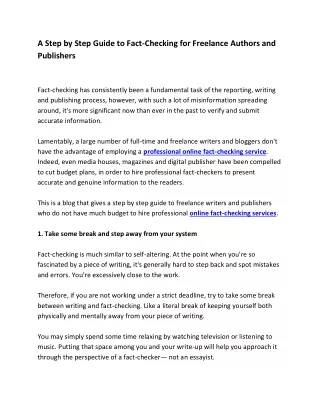 a step by step guide to fact checking
