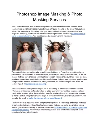 Photoshop Image Masking & Photo Masking Services