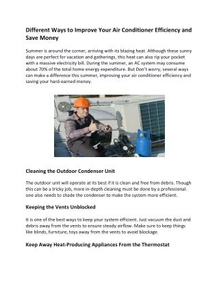 different ways to improve your air conditioner