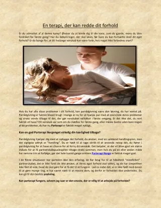 En terapi, der kan redde dit forhold