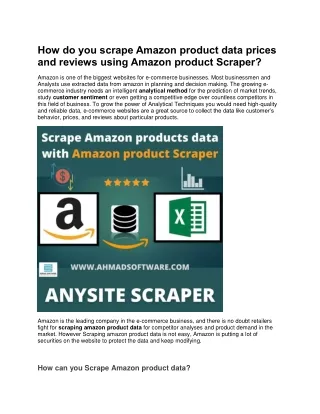 how do you scrape amazon product data prices
