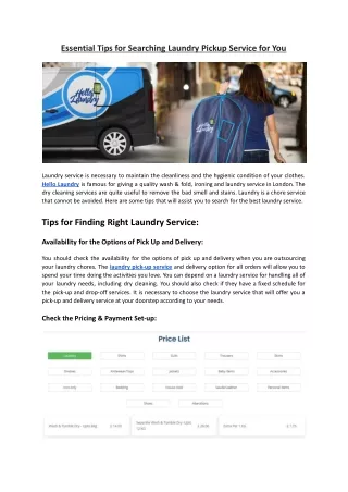 essential tips for searching laundry pickup