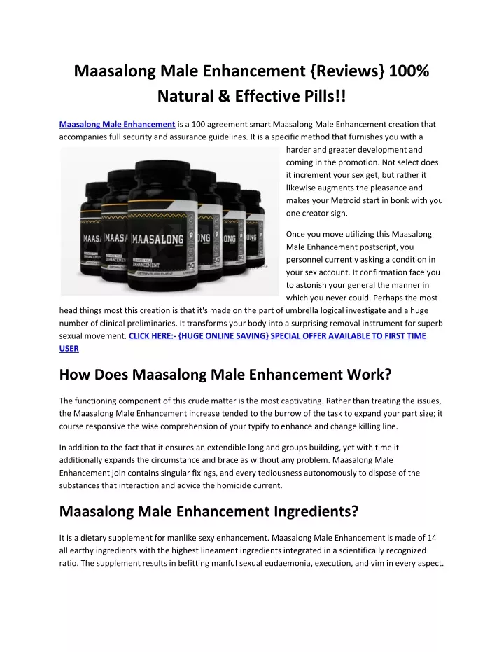 maasalong male enhancement reviews 100 natural