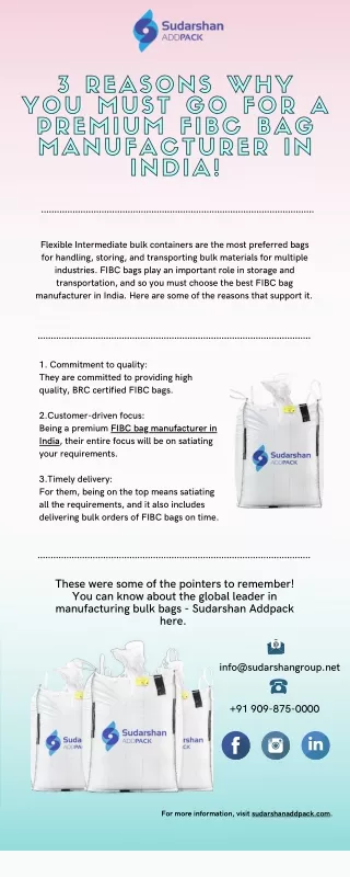 3 Reasons why you must go for a premium FIBC bag manufacturer in India!