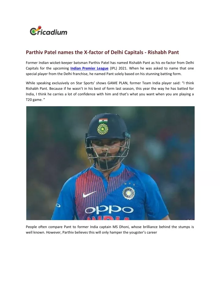 parthiv patel names the x factor of delhi