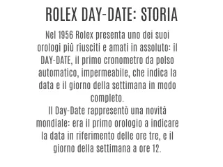 ROLEX DAY-DATE: STORIA