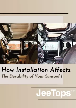 how installation affects how installation affects