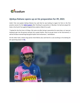 ajinkya rahane opens up on his preparation