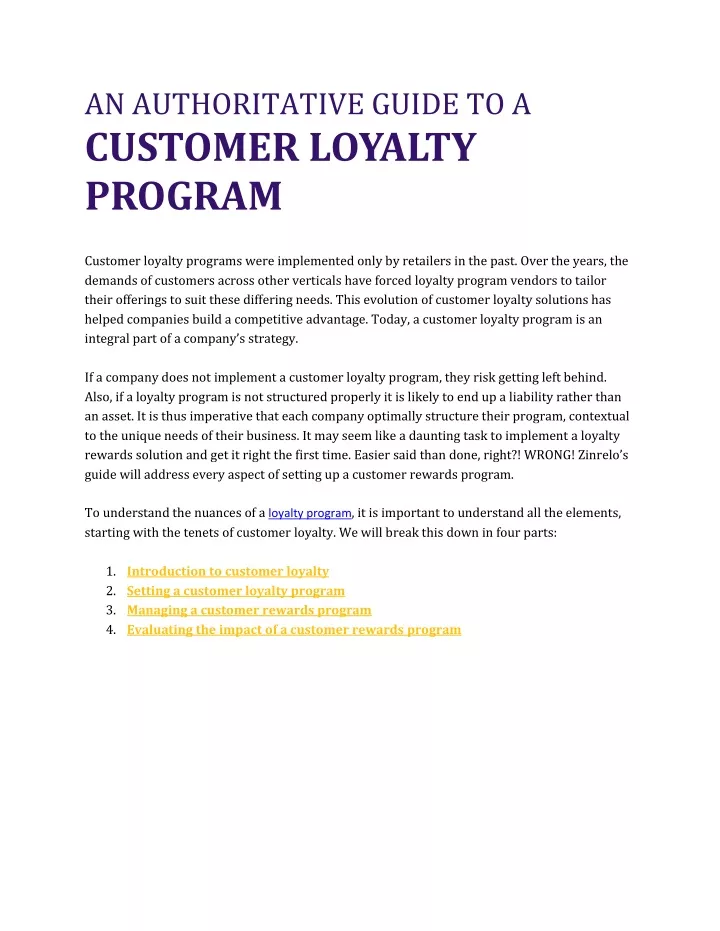 an authoritative guide to a customer loyalty