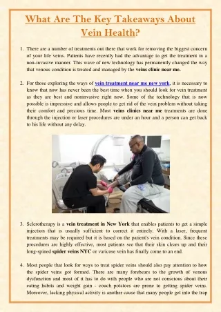what are the key takeaways about vein health