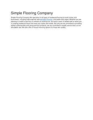 simple flooring company