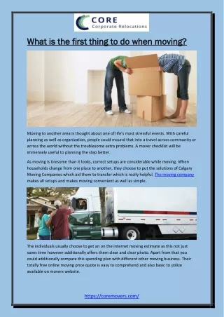 what is the first thing to do when moving what